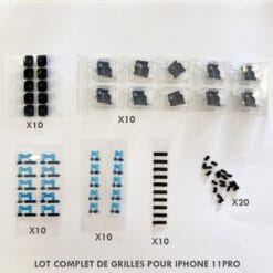 Grille haut-parleur + flash + écouteur iPhone 11 PRO (lot de 10)