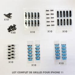 Grille haut-parleur + flash + écouteur iPhone 11 (lot de 10)