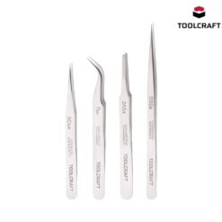 Jeu de 4 pinces brucelles TOOLCRAFT  SS SA, 2a SA, 7 SA, 3c SA