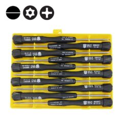 Lot de 10 tournevis de précision BEST (1 plat, 5 cruciformes, 4 torx)