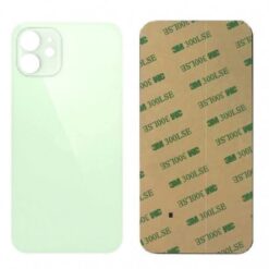 Plaque arrière en verre NEUTRE iPhone 12 verte (pour machine laser)