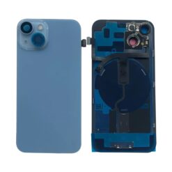 Plaque arrière en verre avec nappes NEUTRE iPhone 14 bleu
