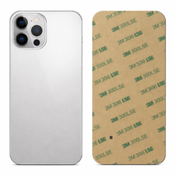 Plaque arrière en verre NEUTRE iPhone 12 Argent (pour machine laser)