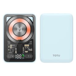 PowerBank 5000 mAh Fast Charge Magnétique Bleue TOTU