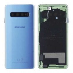Vitre arrière + vitre caméra Bleu Samsung Galaxy S10 G973F (Officiel)