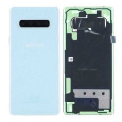 Vitre arrière + vitre caméra Blanc Prisme Samsung Galaxy S10 PLUS G975F (Officiel)