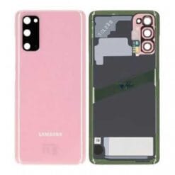Vitre arrière + vitre caméra rose Samsung Galaxy S20 G980F (Officiel)