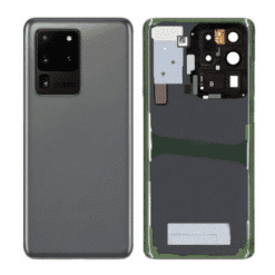 Vitre Arrière + Lentille Caméra Grise pour Samsung Galaxy S20 Ultra (Compatible)