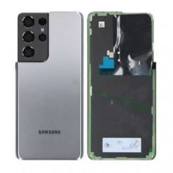 Vitre arrière + vitre caméra Argent Samsung Galaxy S21 Ultra 5G G998F (Officiel)