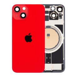 Vitre arrière avec adhésif et MagSafe pour iPhone 14 - Grade A (avec Logo) Rouge