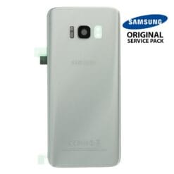 Vitre arrière+vitre caméra Argent Polaire (officiel) Samsung Galaxy S8 G950F