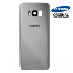 Vitre arrière+vitre caméra Argent Polaire (officiel) Samsung Galaxy S8 Plus G955F