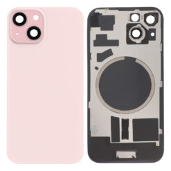 Vitre arrière avec MagSafe (sans adhésif) pour iPhone 15 - Grade A (avec Logo) Rose