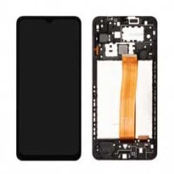 Ecran LCD + Vitre Tactile + châssis noir Samsung Galaxy A12 A125F (officiel) Sans Batterie