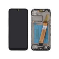 Ecran LCD + Vitre Tactile + Châssis Noir Samsung Galaxy A01 A015F (Officiel) Modèle EUROPE