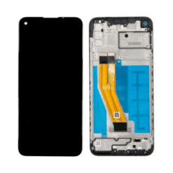 Ecran LCD + Vitre Tactile + châssis noir Samsung Galaxy M11 M115F (officiel) Sans Batterie
