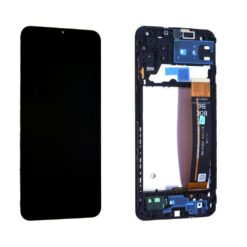 Ecran LCD + Vitre Tactile + châssis noir Samsung Galaxy M13 M135F (officiel) Sans Batterie