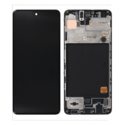 Ecran LCD (Oled) + Vitre Tactile + châssis noir Samsung Galaxy M51 M515F (officiel) Sans Batterie