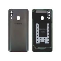 Vitre arrière + vitre caméra Noire Samsung Galaxy A40 (Officiel)