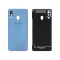 Vitre arrière + vitre caméra Bleue Samsung Galaxy A40 (Officiel)