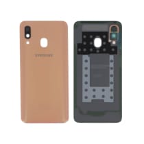 Vitre arrière + vitre caméra Corail Samsung Galaxy A40 (Officiel)