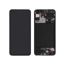 Ecran LCD + Vitre Tactile + Châssis Noir Samsung Galaxy A30S (A307F) (Compatible)