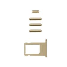 Lot de Boutons + Tiroir SIM Or iPhone 6 (Compatible)