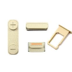 Lot de Boutons + Tiroir SIM Or iPhone 5S (Compatible)
