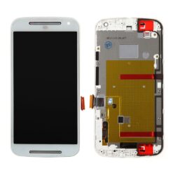 Ecran LCD + Vitre Tactile (avec châssis) Blanc Motorola Moto G 2ème génération 3G (XT-1063/1068/1069)(Compatible)