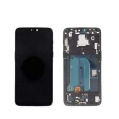 Ecran LCD + Vitre Tactile (avec châssis) Noir OnePlus 6 (Compatible)