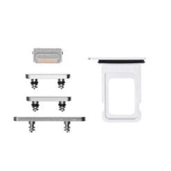 Lot de Boutons + Tiroir SIM Argent iPhone 5S (Compatible)