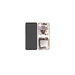 Ecran OLED + Vitre Tactile + châssis Crème Samsung Galaxy Z Flip 3 5G F711B (officiel)