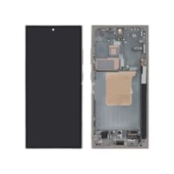 Ecran OLED + Vitre Tactile (avec châssis) Gris Samsung Galaxy S24 Ultra (Compatible)