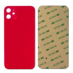Plaque arrière en verre NEUTRE iPhone 11 rouge (pour machine laser)
