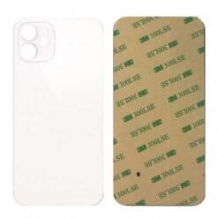 Plaque arrière en verre NEUTRE iPhone 12 blanche (pour machine laser)