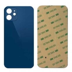 Plaque arrière en verre NEUTRE iPhone 12 bleue (pour machine laser)