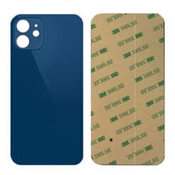 Plaque arrière en verre NEUTRE iPhone 12 mini bleue (pour machine laser)