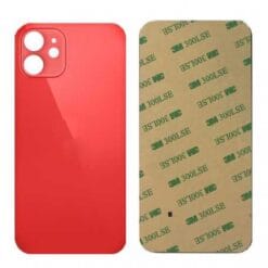 Plaque arrière en verre NEUTRE iPhone 12 mini rouge (pour machine laser)