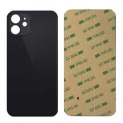 Plaque arrière en verre NEUTRE iPhone 12 noire (pour machine laser)