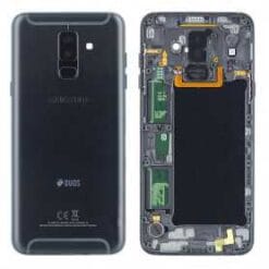 Vitre arrière + vitre caméra Noir Samsung Galaxy A6 Plus 2018 A605F (Officiel)