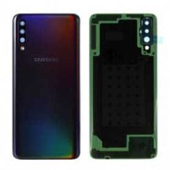 Vitre arrière + vitre caméra Noir Samsung Galaxy A70 A705F (Officiel)