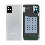 Vitre arrière + vitre caméra Argent Samsung Galaxy A71 A715F (Officiel)