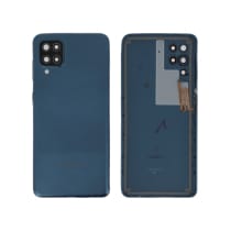 Vitre arrière + vitre caméra + bouton power Bleue Samsung Galaxy A12 (Officiel)