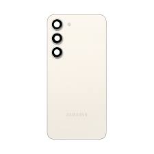 vitre arriere + vitre caméra crème Samsung Galaxy S23+ (S916B) (officiel)