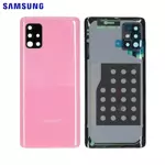 Vitre arrière + vitre caméra Rose Samsung Galaxy A51 5G A516F (Officiel)