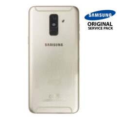 Vitre arrière + vitre caméra Or Samsung Galaxy A6 Plus 2018 A605F (Officiel)