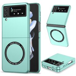 Coque PC avec Magsafe pour Samsung Zflip 6 cyan magsafe