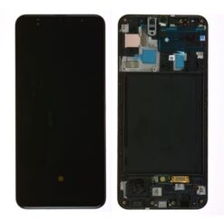 Ecran OLED + Vitre Tactile + Châssis Noir Samsung Galaxy A50 (A505F/A505U/A505G/A505W) (Compatible)