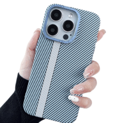 Coque Simili Carbone Magsafe Bleu iPhone 17 Pro Max