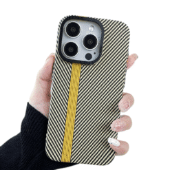 Coque Simili Carbone Magsafe Jaune iPhone 17 Pro Max
